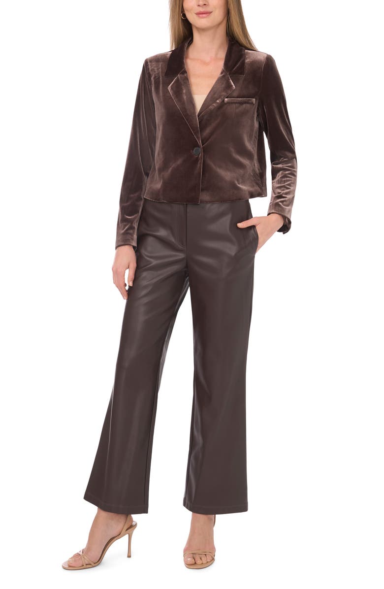 Halogen<sup>®</sup> Velvet Crop Blazer, Alternate, color, Chocolate