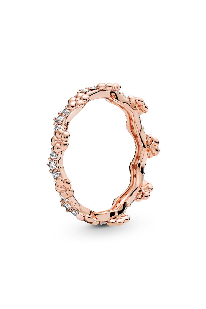 Rose Flower Crown Ring, Main, color, ROSE GOLD