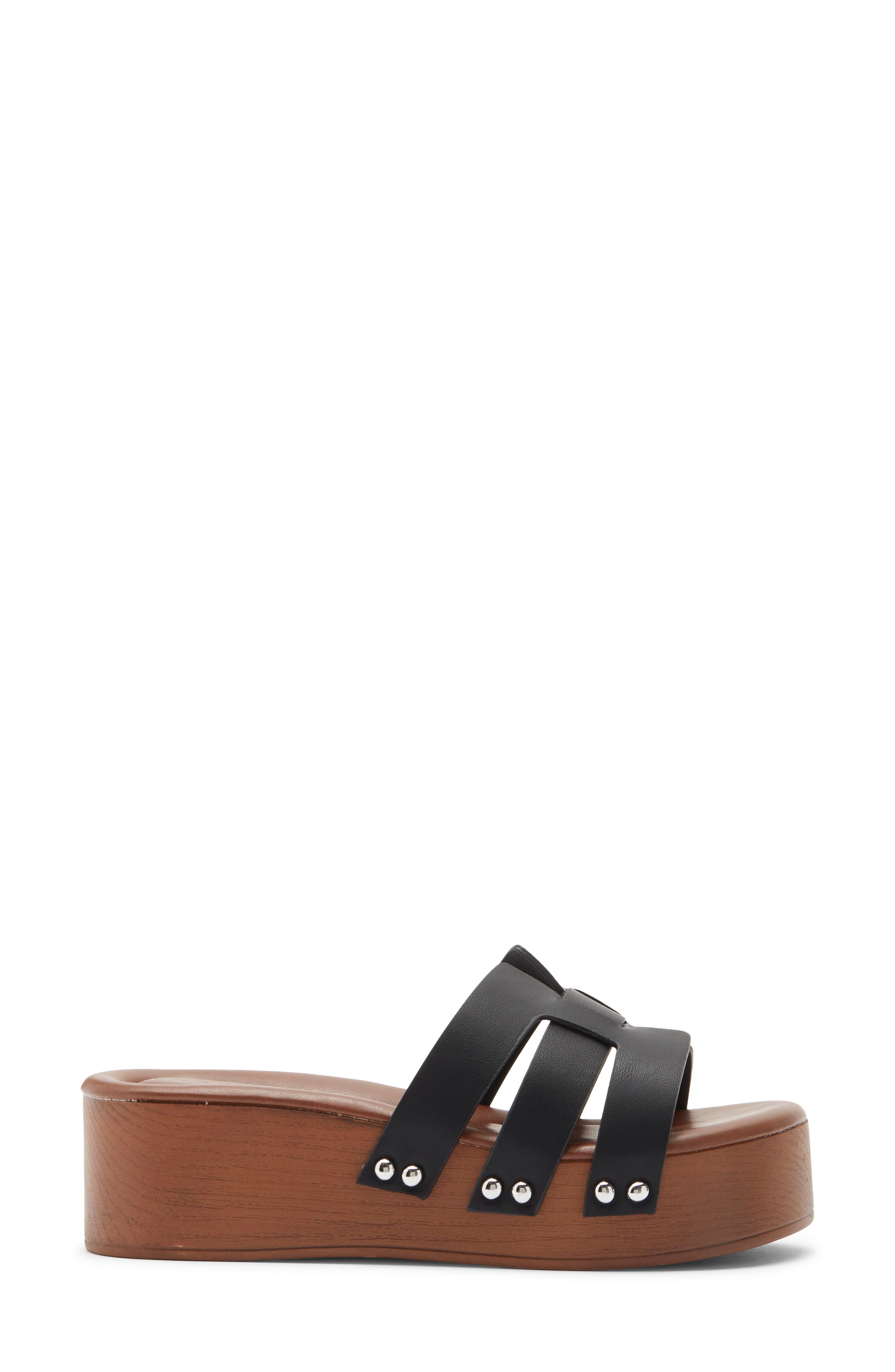 Hipster Platform Wedge Slide Sandal, Alternate, color, BLACK