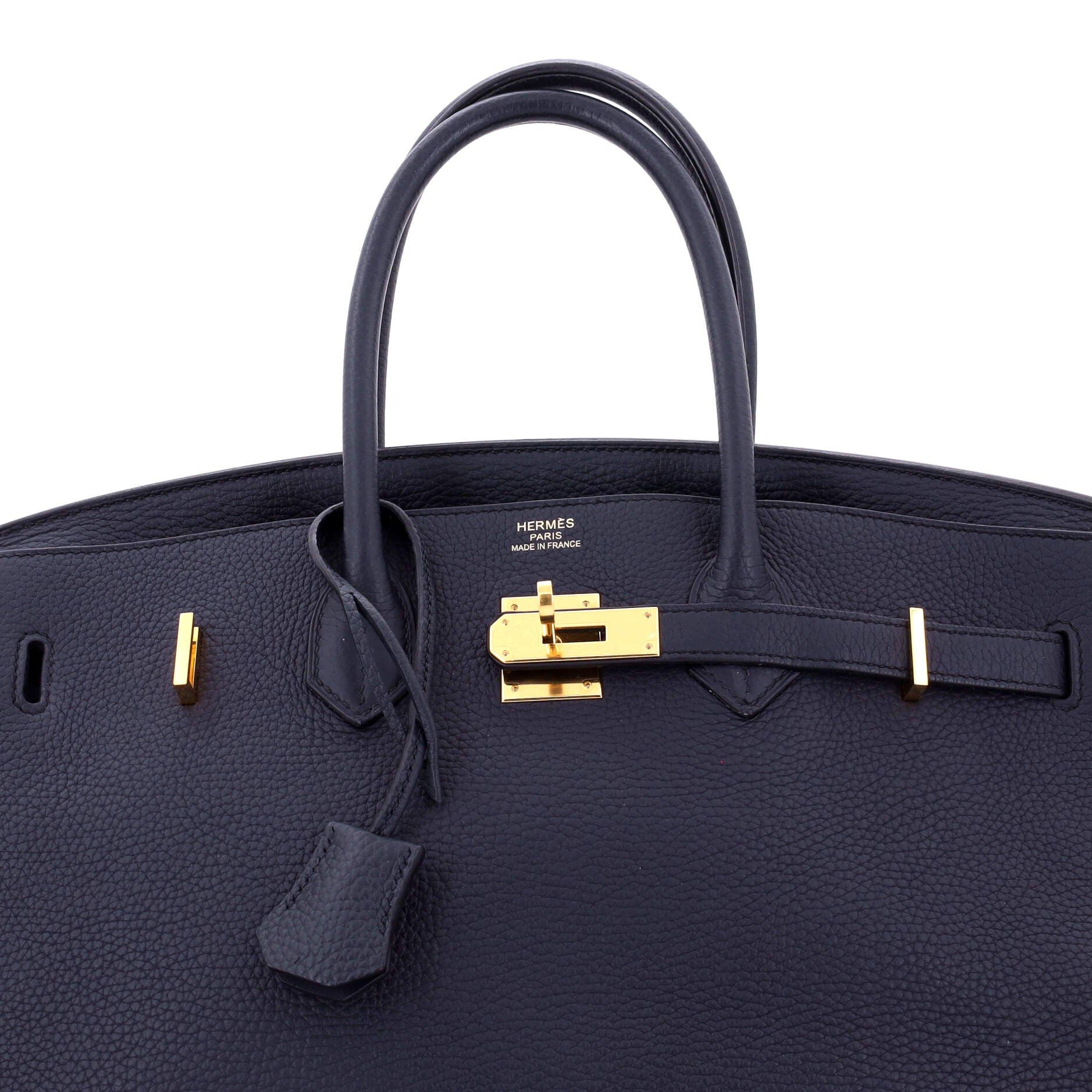 Pre-Owned Hermes Birkin Handbag Blue Togo with Gold Hardware 35, Alternate, color, 