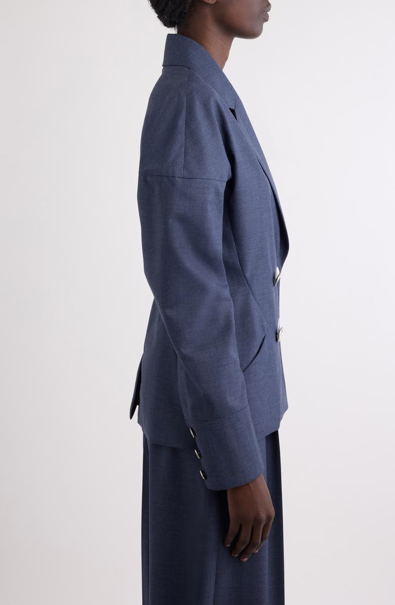 Hourglass Single Breasted Wool Grain de Poudre Blazer