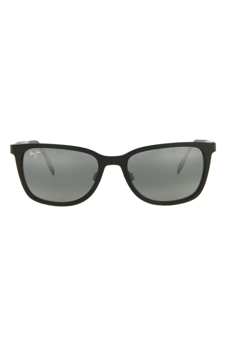 Maui Jim Core 53mm Polarized Square Sunglasses, Main, color, Black Black Grey