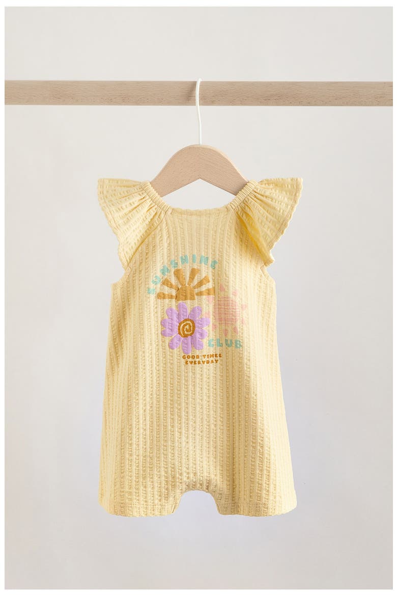2-Pack Assorted Frill Cotton Rompers, Alternate, color, NEUTRAL