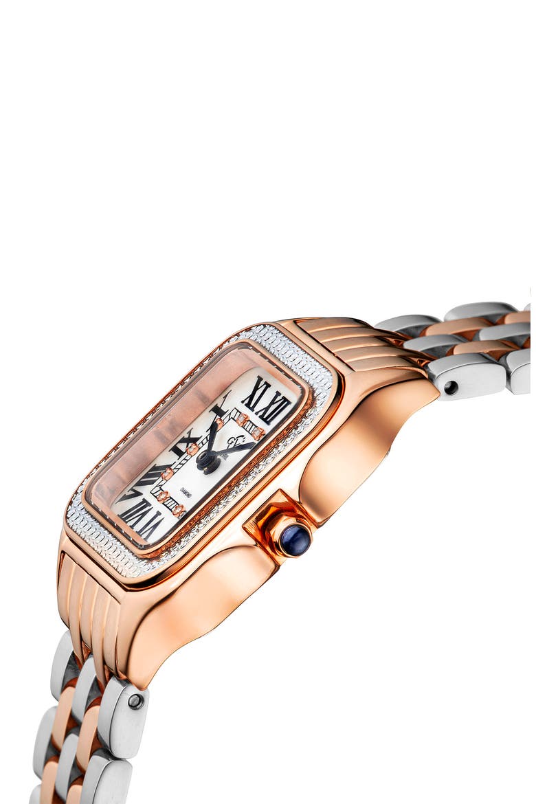 Women's Milan Diamond Dial Two-Tone Bracelet Watch, 27.5mm - 0.038 ctw, Alternate, color, TWO TONED SS IPRG