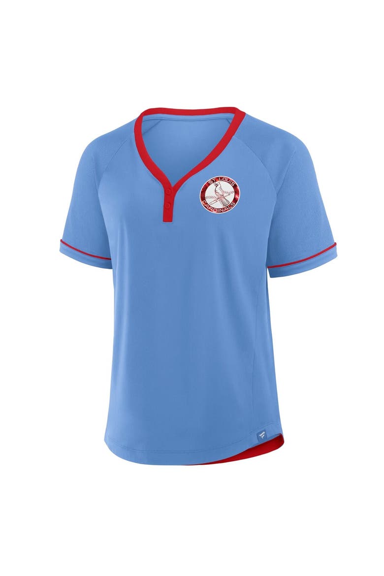 Women's Fanatics  Light Blue St. Louis Cardinals Cooperstown Collection League Diva V-Neck T-Shirt, Alternate, color, Light Blue