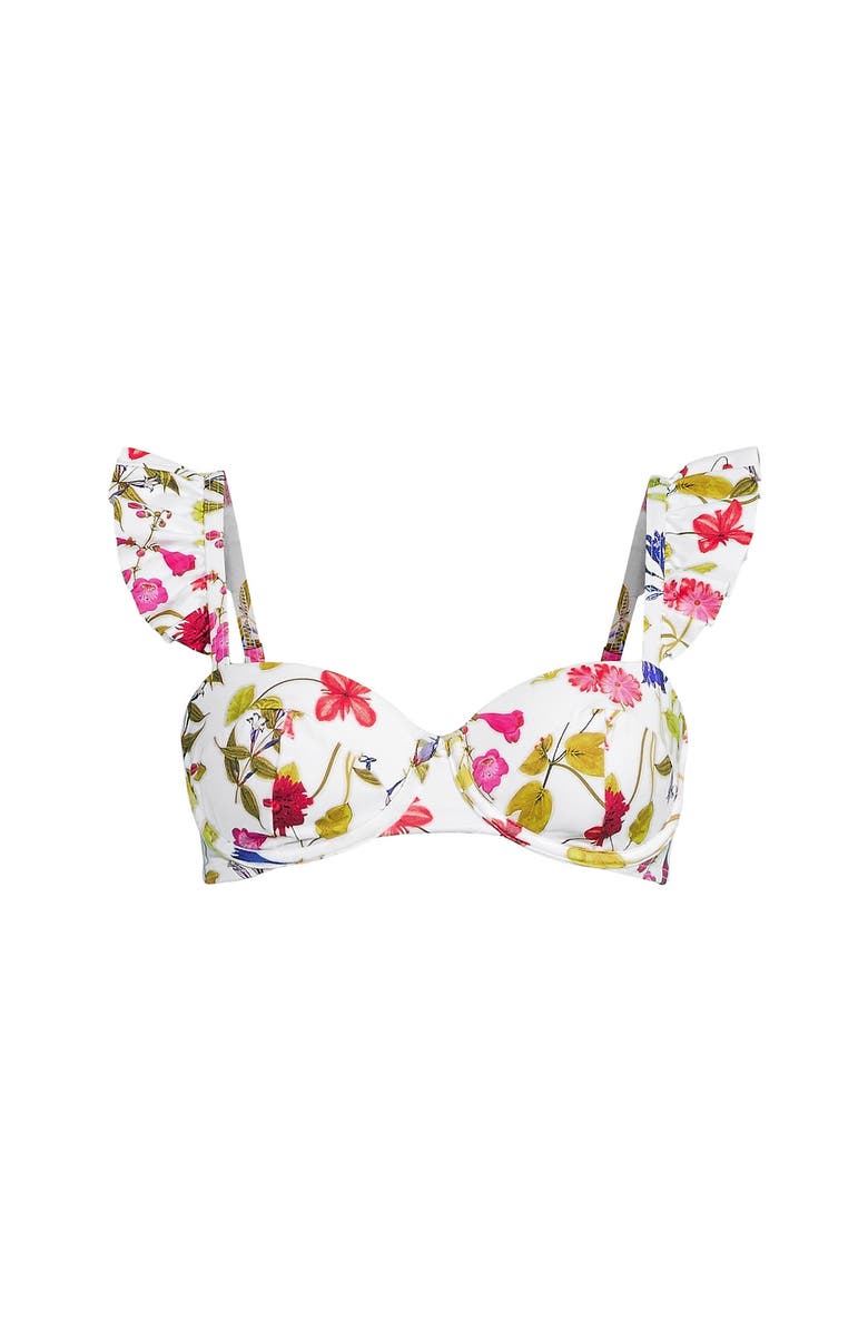 Lands' End Balconnette Underwire Bikini Top, Alternate, color, White Multi Garden Floral