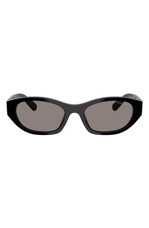 Miu Miu 53mm Irregular Sunglasses in Black/dark Grey at Nordstrom