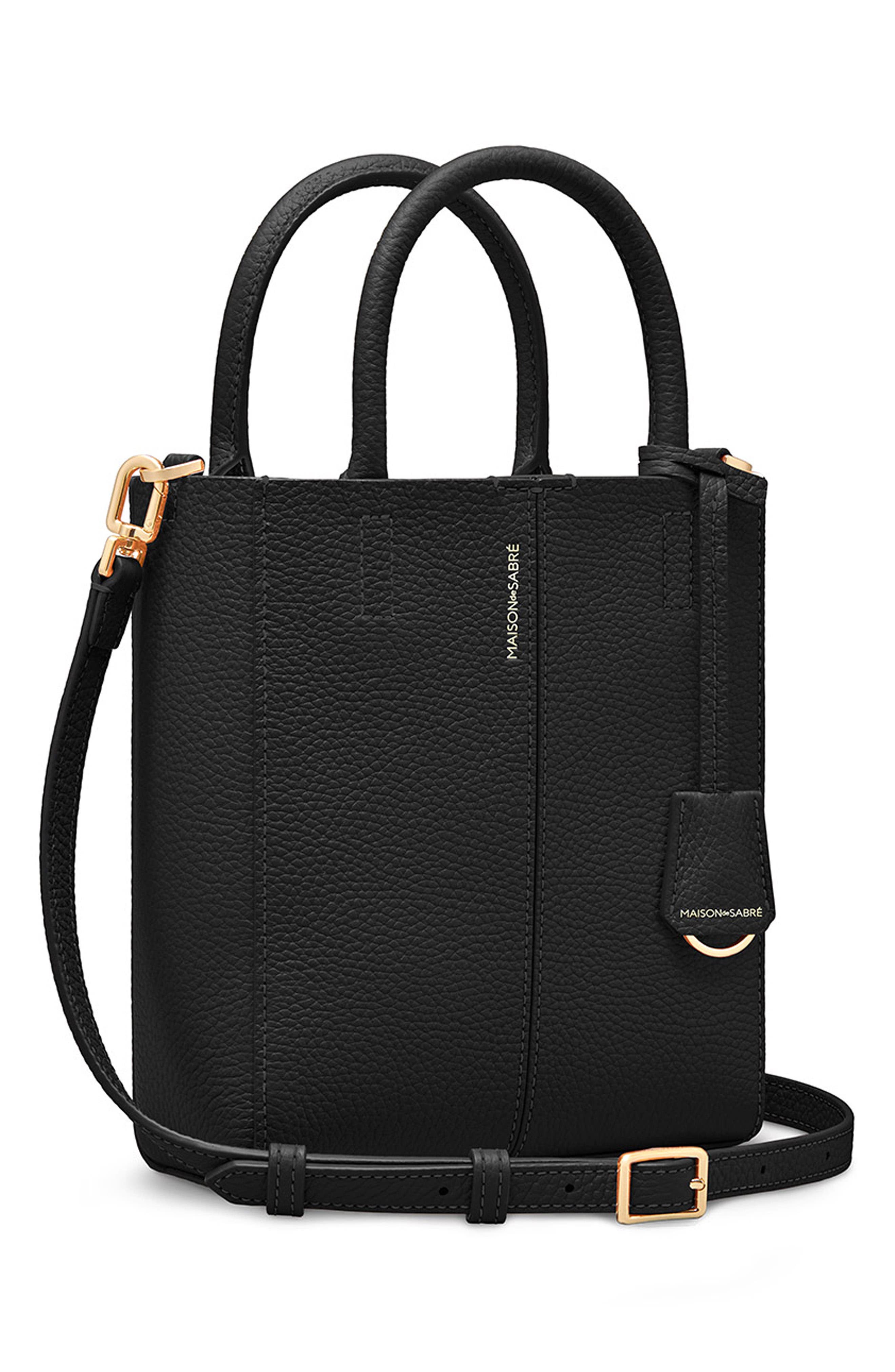 MAISON de SABRÉ Mini Leather Soft Tote, Alternate, color, Rouge Noir