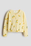 H&M Fine-knit Printed Cardigan