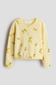 H&M Fine-knit Printed Cardigan