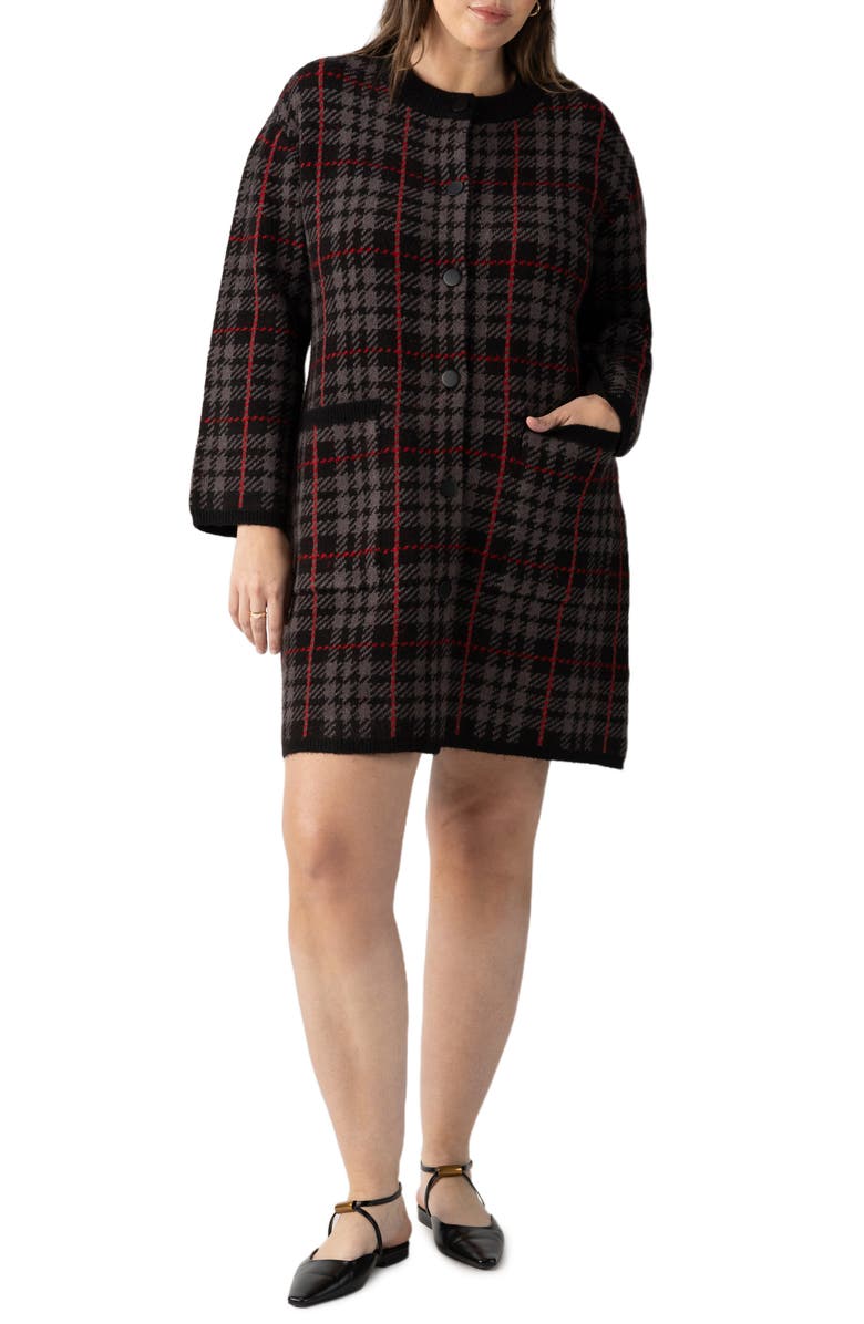 Sanctuary Plaid City Coat, Main, color,