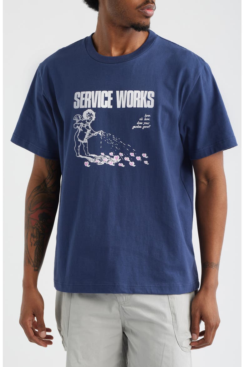 Garden Graphic Organic Cotton T-Shirt, Main, color, NAVY