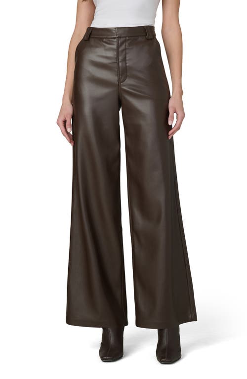 Joe's The Mia High Waist Faux Leather Wide Leg Jeans In Brown