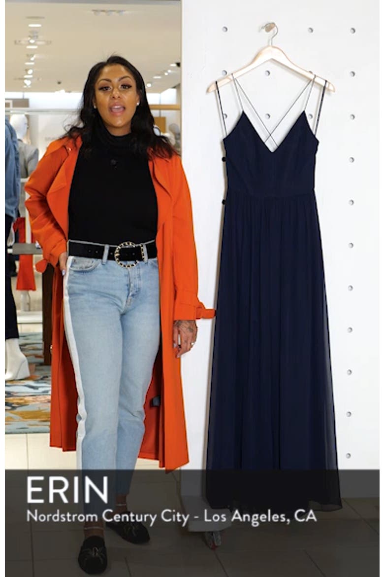 Spaghetti Strap Chiffon A-Line Gown video