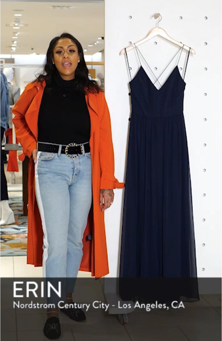 Spaghetti Strap Chiffon A-Line Gown, sales video thumbnail