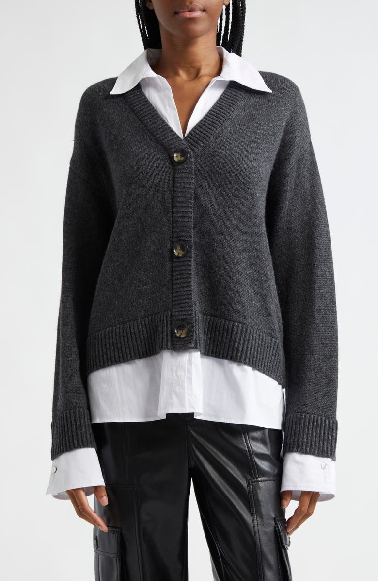 Cinq à Sept Megan Mixed Media Pullover Sweater, Main, color, 