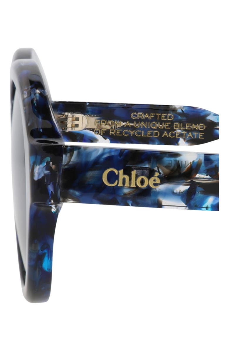 Chloé 54mm Oval Sunglasses, Alternate, color, Blue Blue Blue