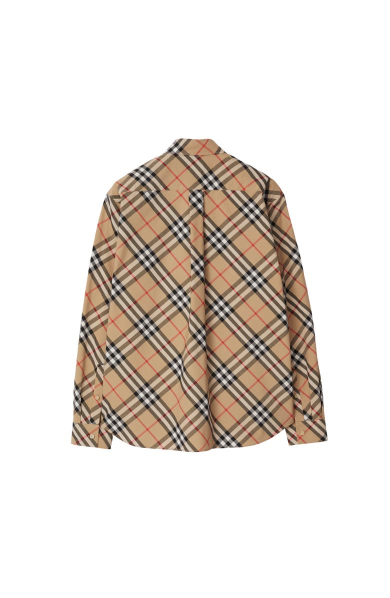 Burberry Check Cotton Poplin Shirt, Alternate, color, Sand