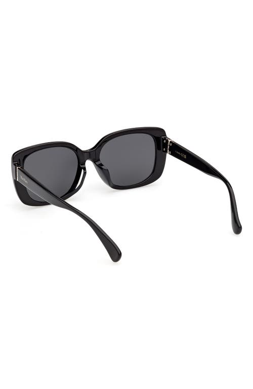 Max Mara 55mm Rectangular Sunglasses In Black
