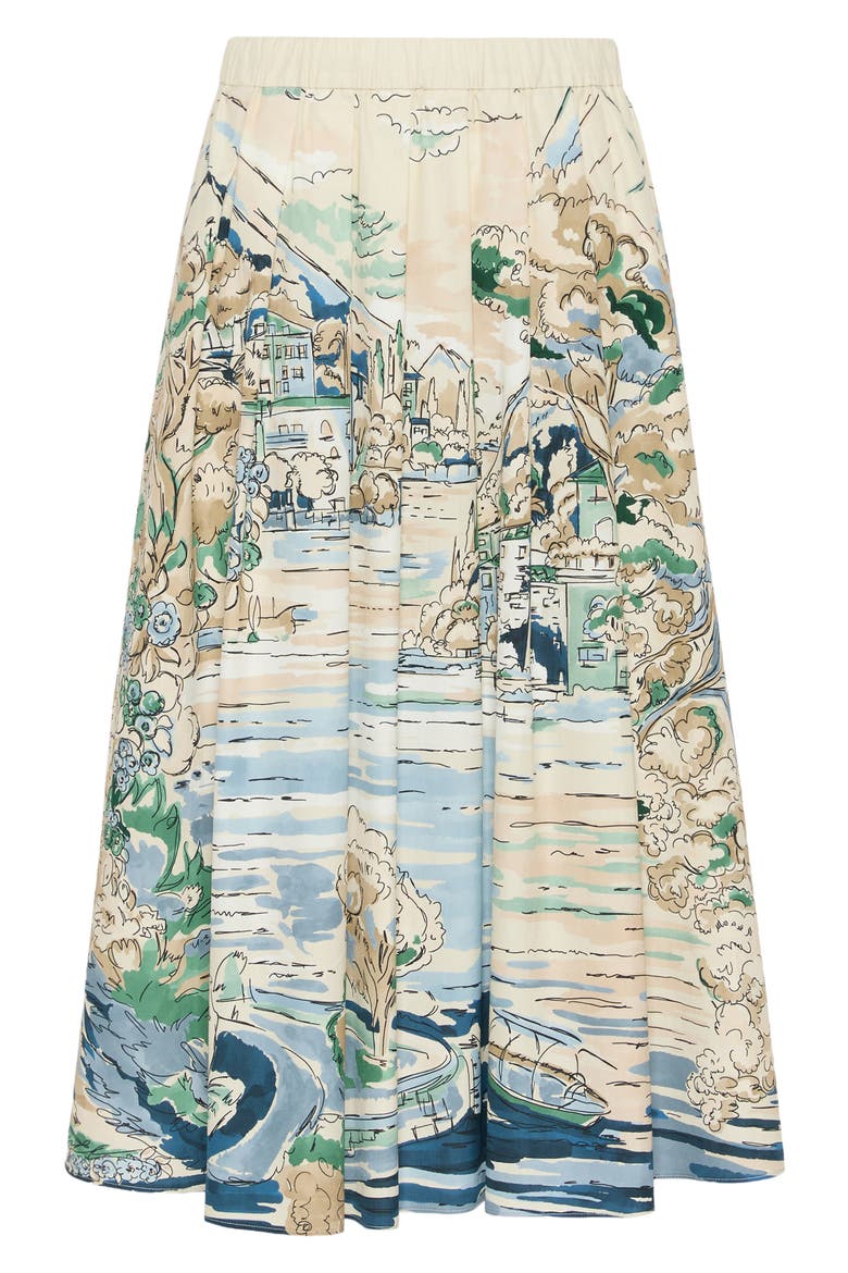 Adepto Cotton Midi Skirt, Alternate, color, LIGHT BLUE