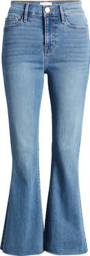 FRAME Le Crop Flare Raw Hem Jeans