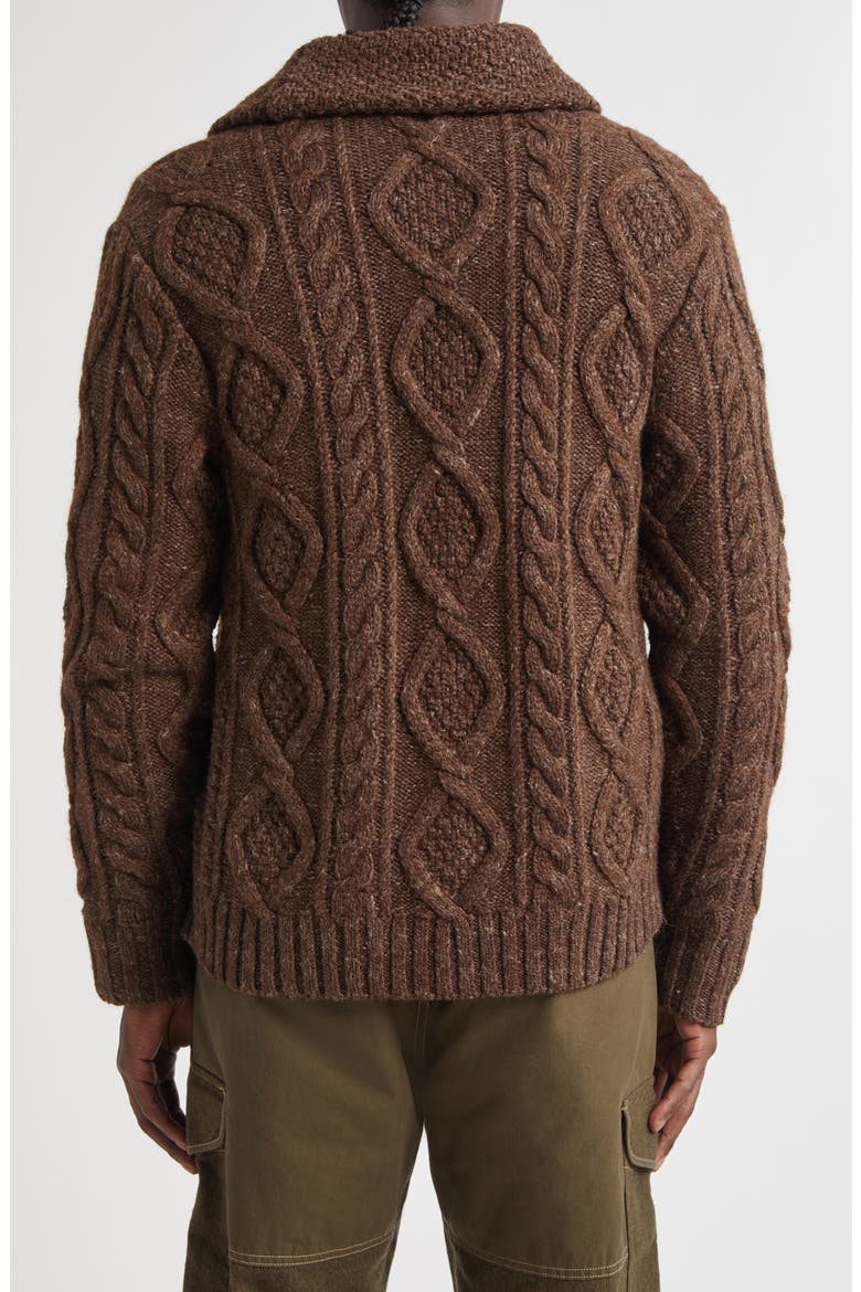 Heathered Shawl Collar Cardigan, Alternate, color, BROWN HEATHER