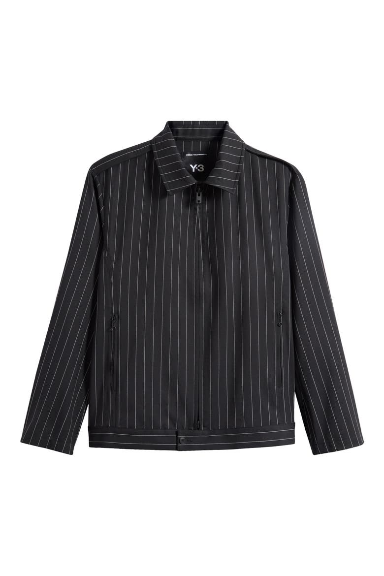 Refined Pinstripe Jacket, Alternate, color, BLACK
