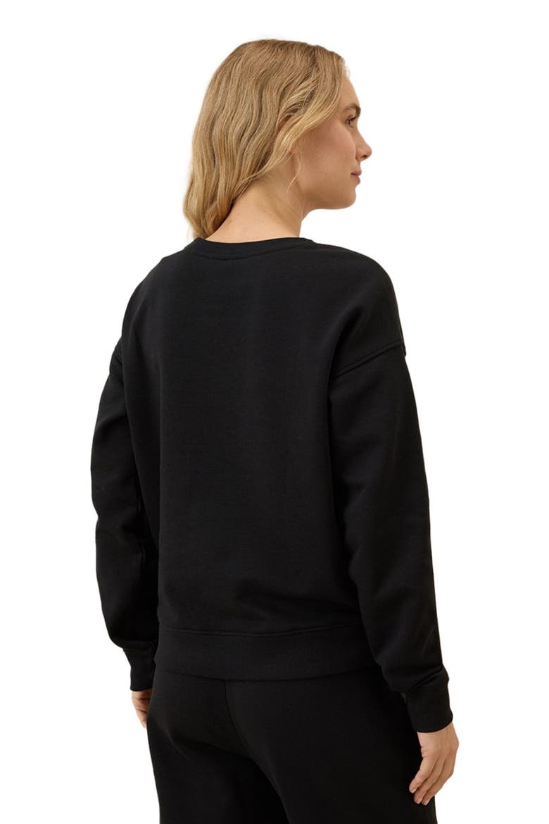Organic Brushed Fleece Crew Sweatshirt, Alternate, color, Black