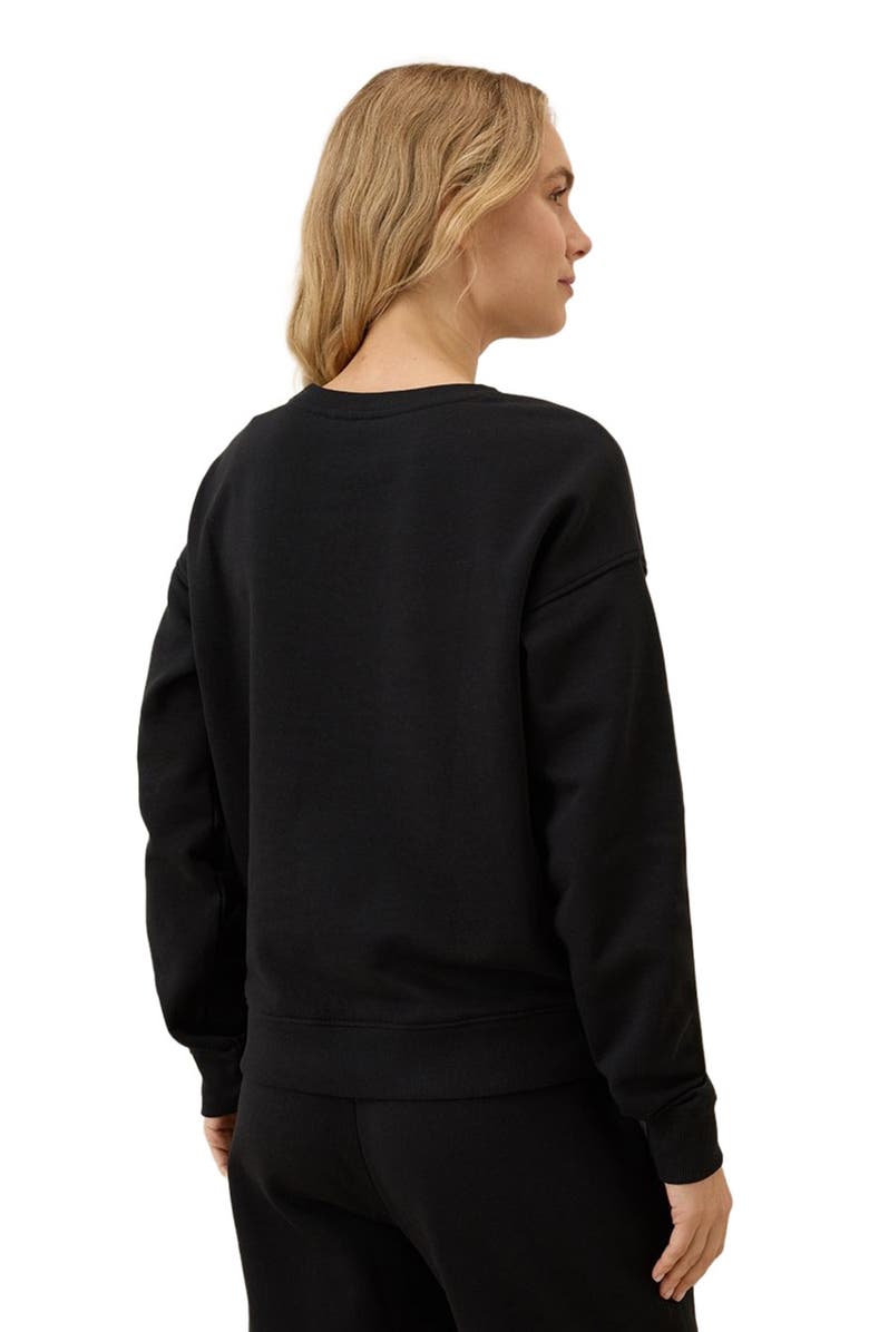 Pact Organic Brushed Fleece Crew Sweatshirt, Alternate, color, Black