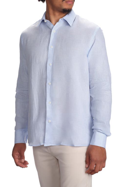 Studio Garnet Los Angeles Linen Long Sleeve Button-down Shirt In Lake