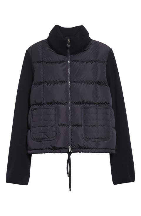 【24SS NEW】MONCLER_woman / CARDIGAN ダウンジャケット /Black womens-down-wool-cardigan-