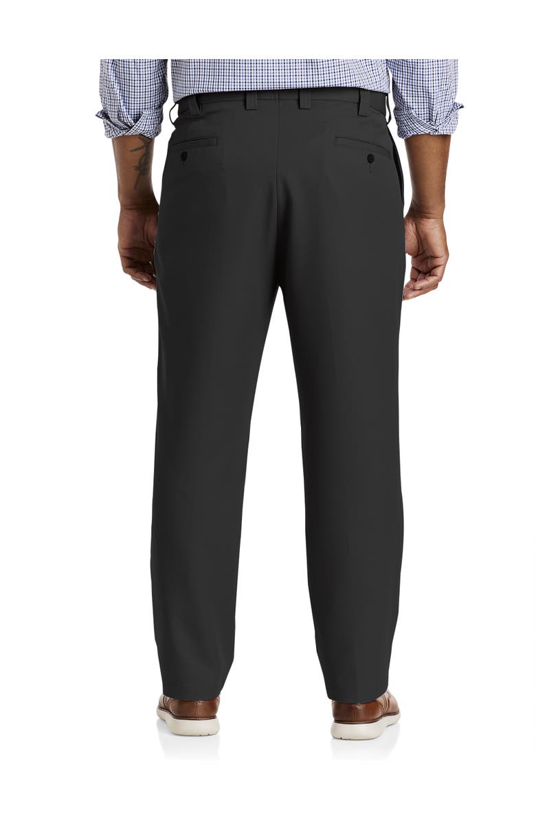 Oak Hill by DXL Waist-Relaxer Pleated Microfiber Pants, Alternate, color, Black