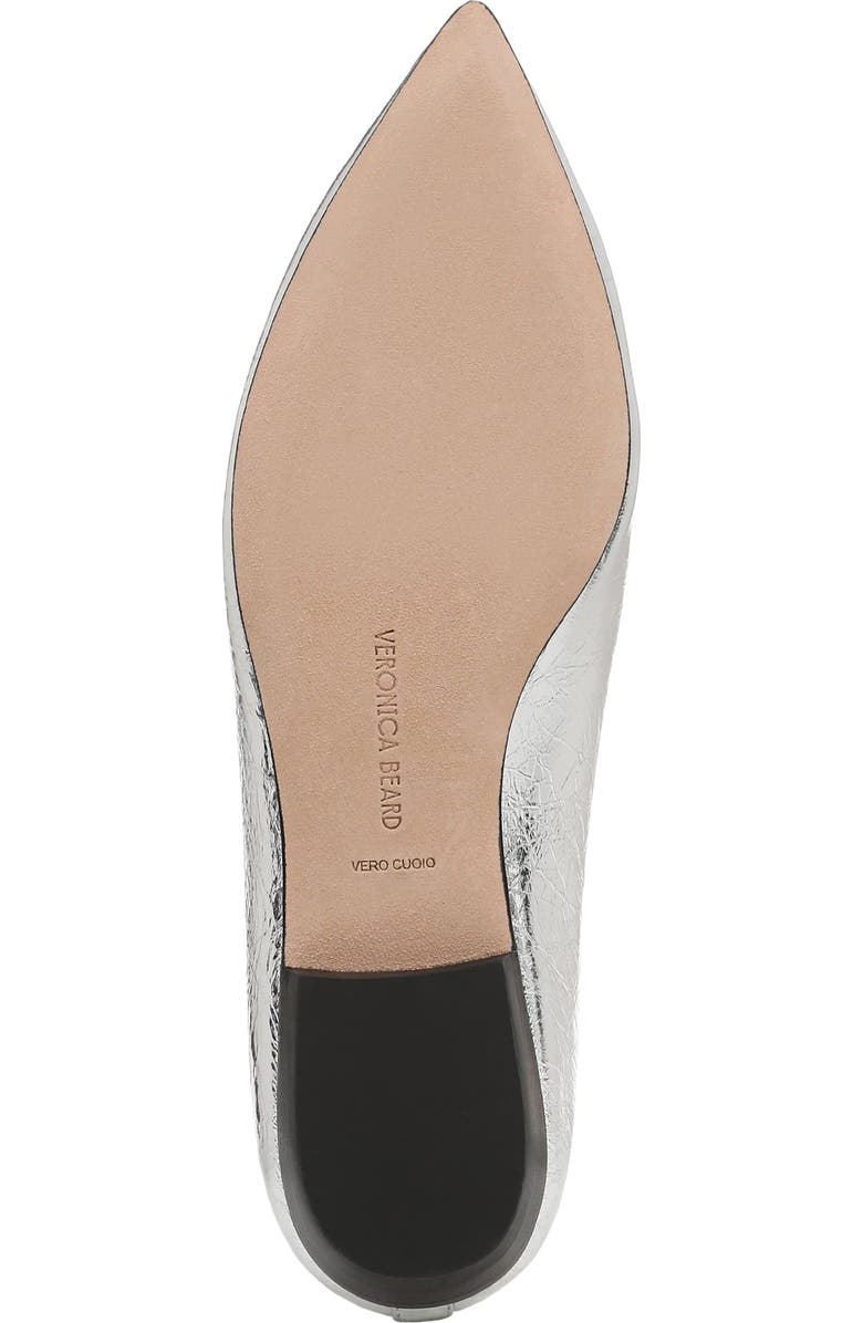 Veronica Beard Bancroft Pointed Toe Flat, Alternate, color, Silver