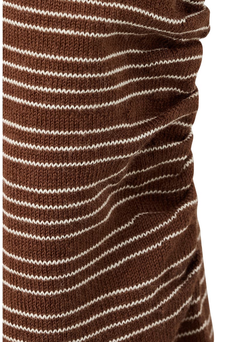 Stripe Short Sleeve Sweater, Alternate, color, CHOCOLATE