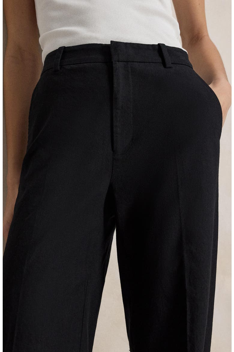 Beaton Stretch Cotton Wide Leg Pants, Alternate, color, POLO BLACK