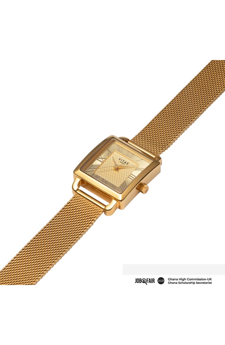 Vitae London Iiesha Petite Mesh Bracelet Watch, 25mm, Alternate, color, 