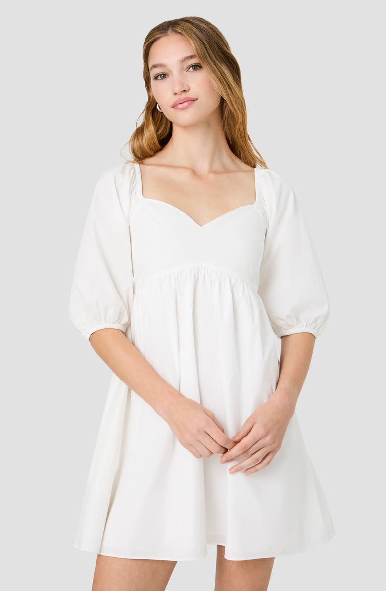 French Connection Cambria Puff Shoulder Cotton Minidress, Alternate, color, 