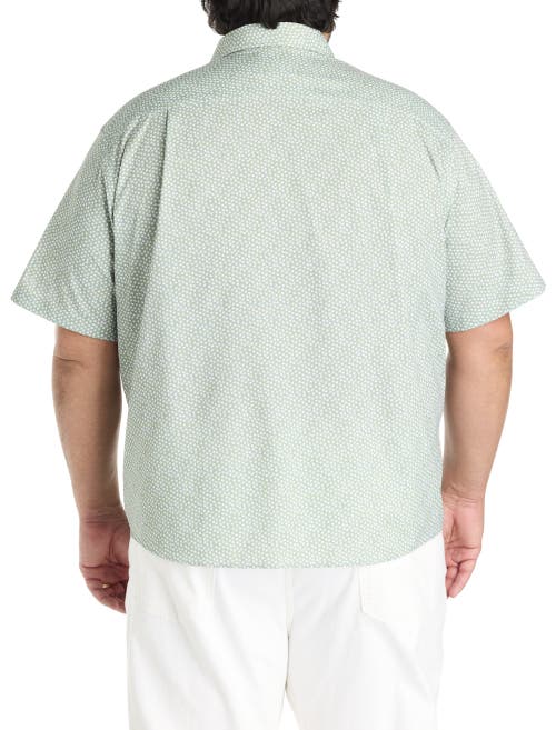 Untuckit Fit By Dxl Big & Tall Ivers Wrinkle-free Performance Floral Print Sport Shirt In Green