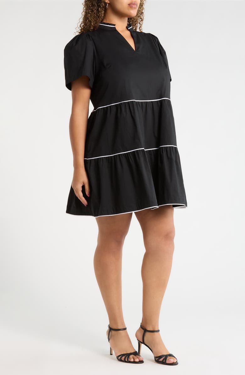 SUGARLIPS Candace Tiered Mini Dress, Alternate, color, Black