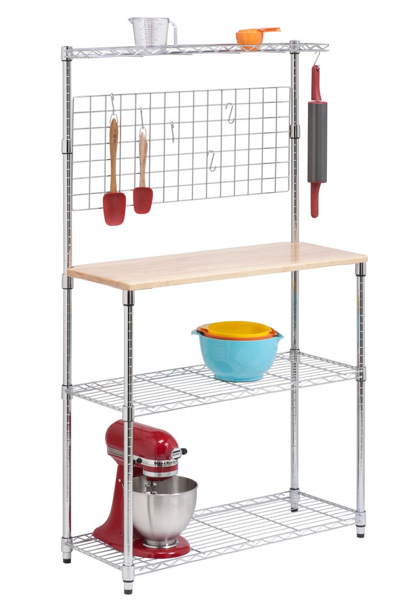 HONEY-CAN-DO Chrome Bakers Rack, Alternate, color, 