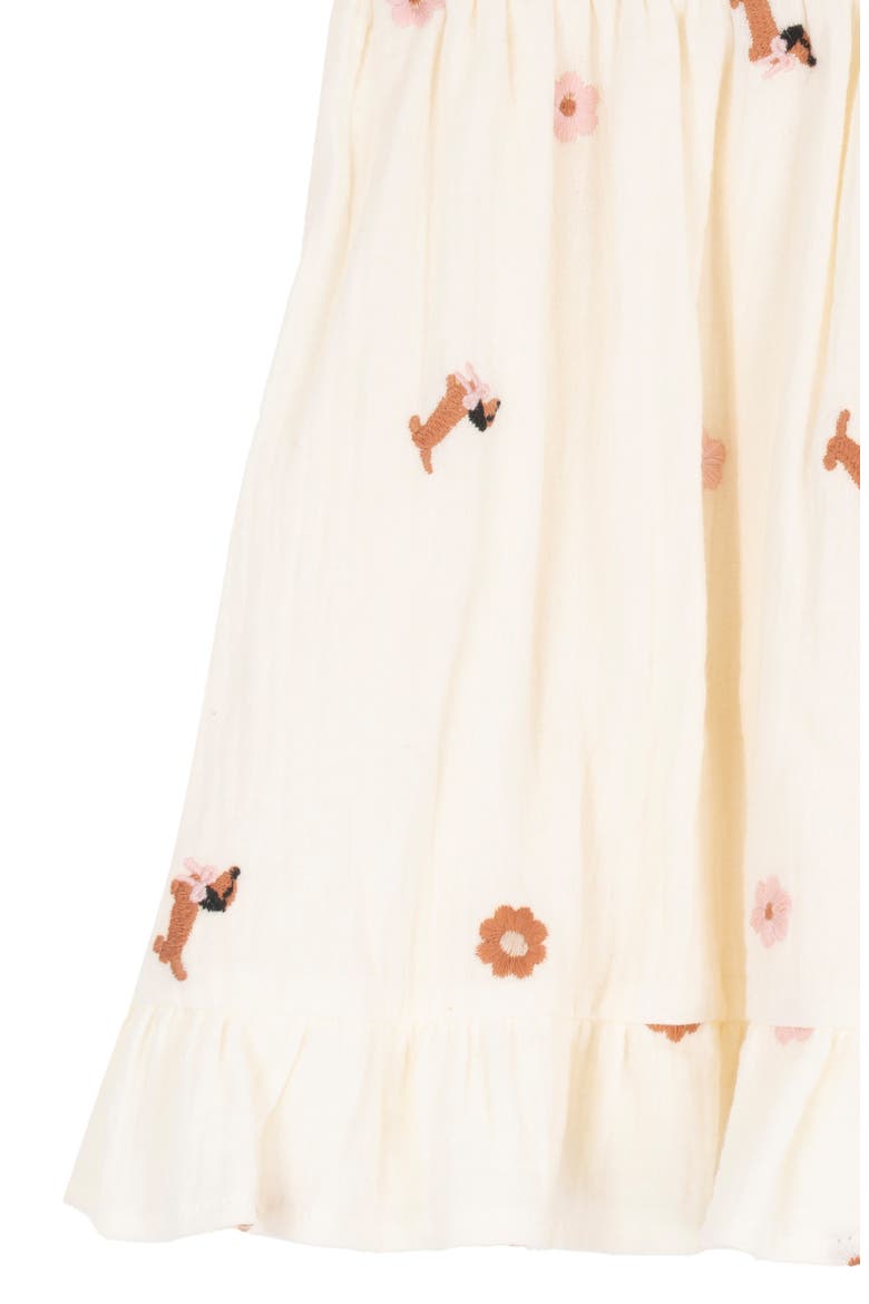 Daisies & Dachshunds Embroidered Appliqué Dress, Alternate, color, IVORY