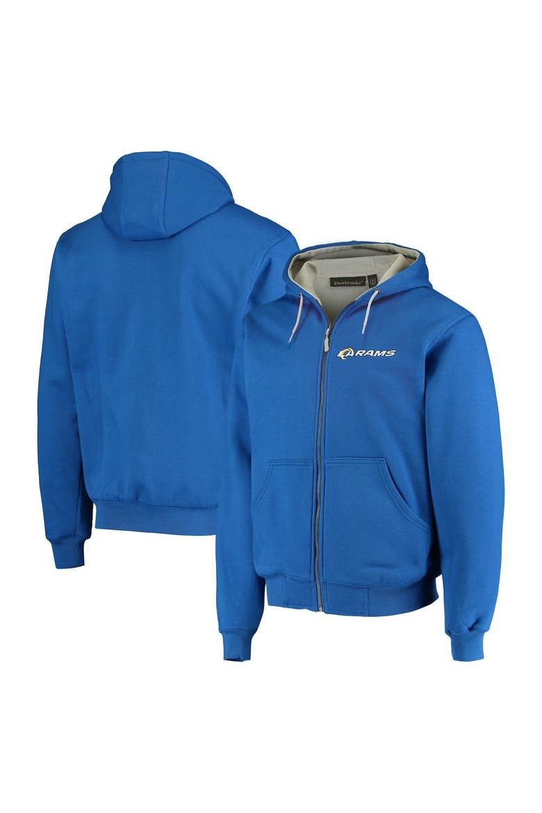 Men's Dunbrooke Royal Los Angeles Rams Craftsman Thermal-Lined Full-Zip Hoodie, Alternate, color, Royal