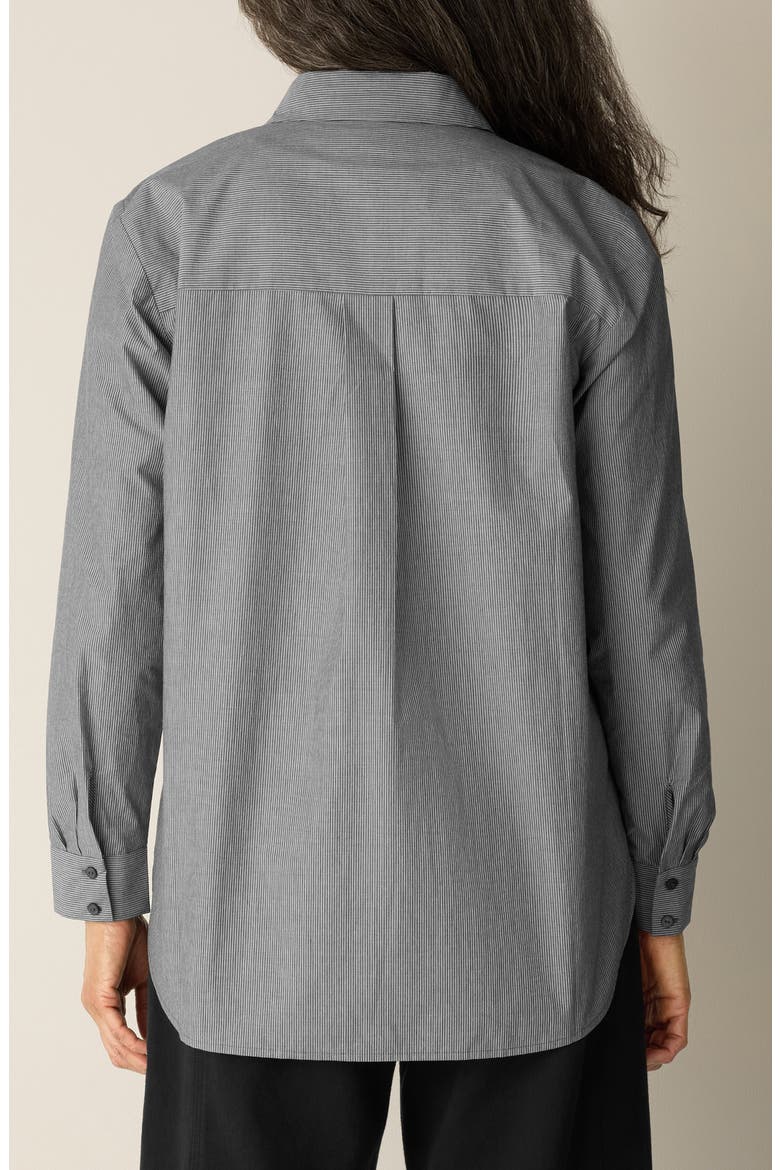 Organic Cotton Long Shirt, Alternate, color, BLACK WHITE