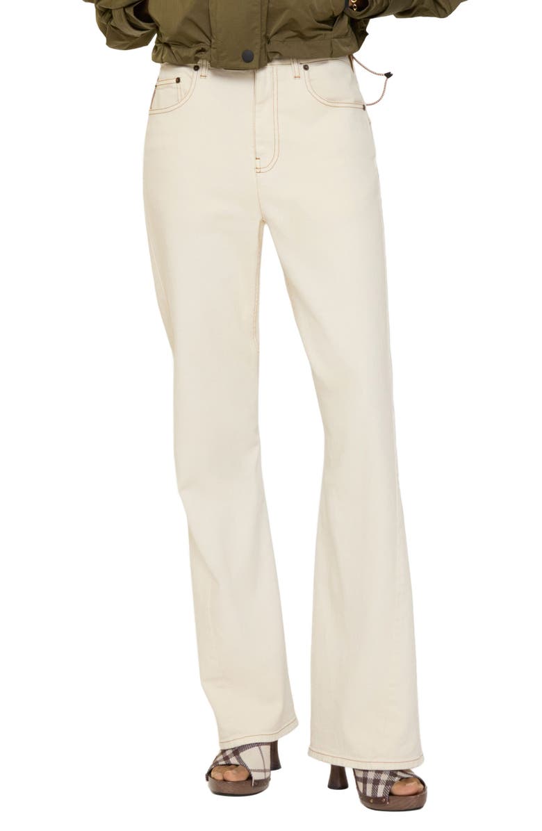 Burberry Donella High Waist Bootcut Jeans, Main, color, Ceramic White