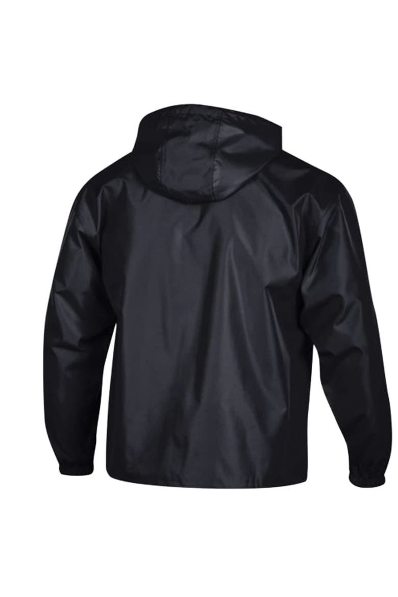 Men's Champion Black Carolina Panthers Packable Hooded Windbreaker Half-Zip Jacket, Alternate, color, Black