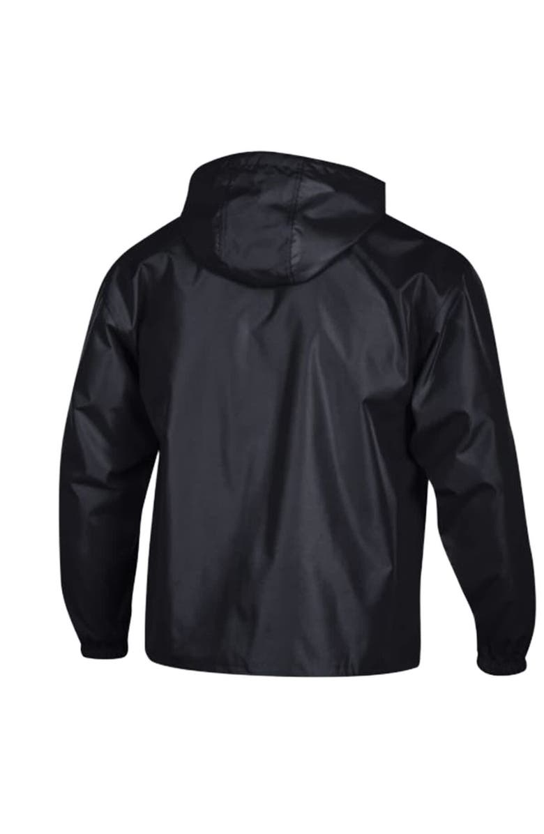 Champion Men's Champion Black Carolina Panthers Packable Hooded Windbreaker Half-Zip Jacket, Alternate, color,