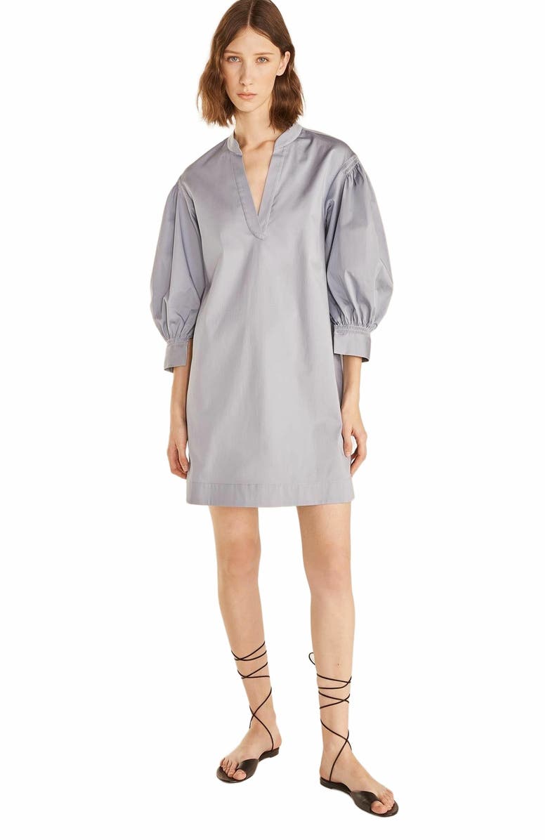 Rebecca Taylor Long Sleeve Shirt Dress, Main, color, Pearl Blue