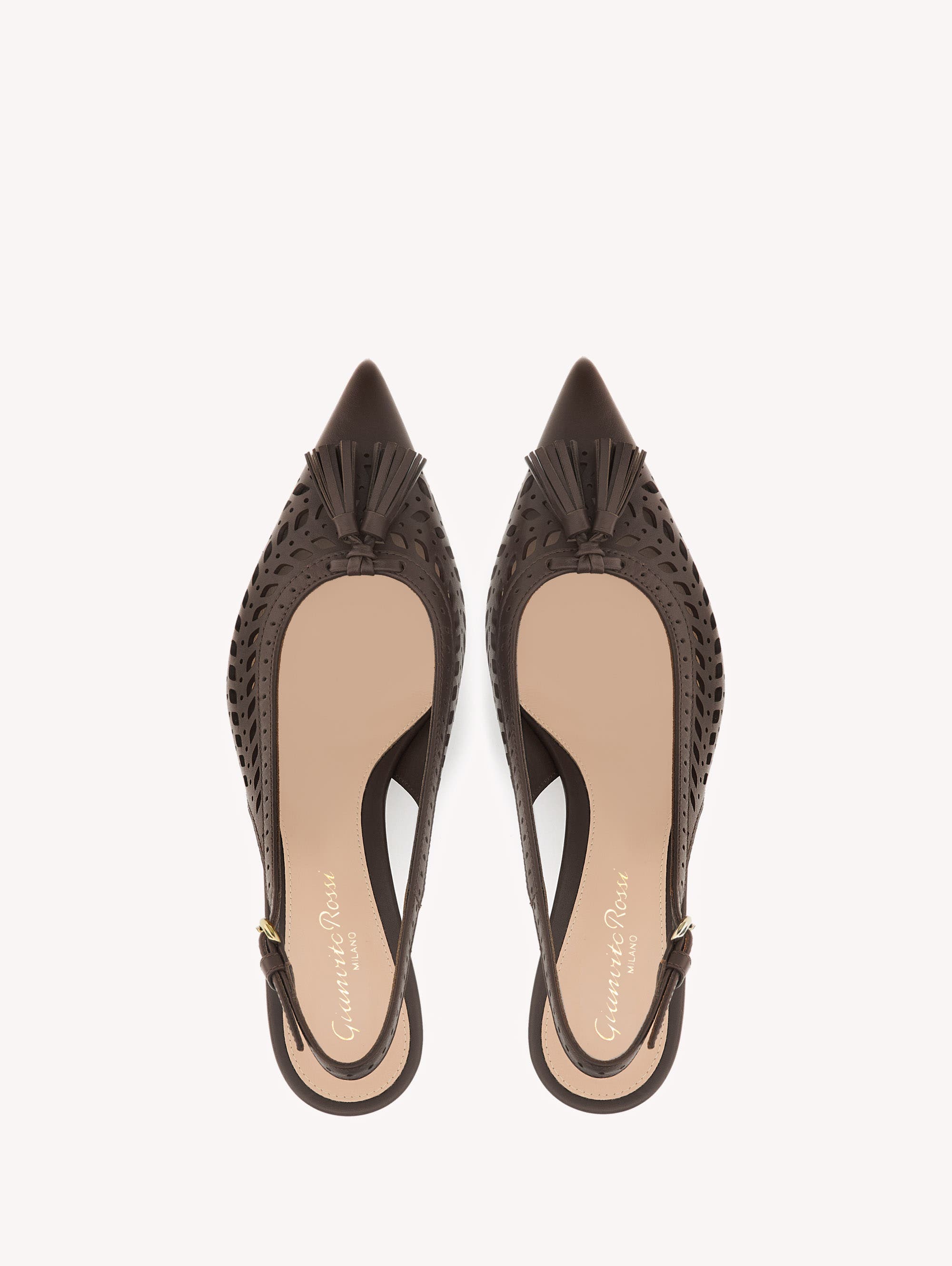 Gianvito Rossi Fes Sling Slingback, Alternate, color, Brown Calf Leather