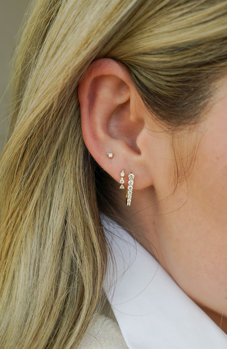 Dana Rebecca Designs Ava Bea Graduating Diamond Hoop Earrings, Alternate, color, 