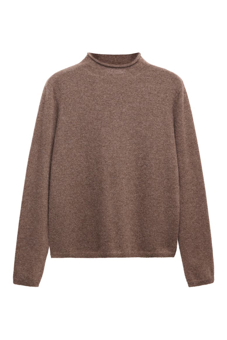 Cashmere Perkins Neck Sweater, Main, color, MEDIUM BROWN